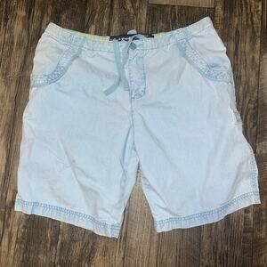 Life is Good Chino Shorts Blue Size Medium Bareback VTG Y2K Cotton Faded